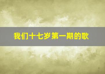 我们十七岁第一期的歌