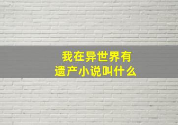 我在异世界有遗产小说叫什么