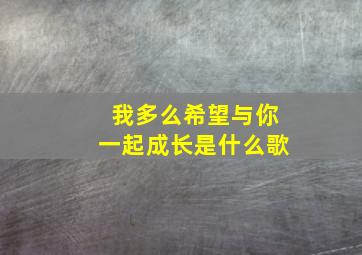 我多么希望与你一起成长是什么歌