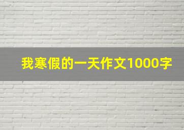 我寒假的一天作文1000字