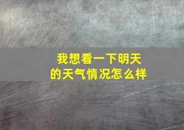 我想看一下明天的天气情况怎么样