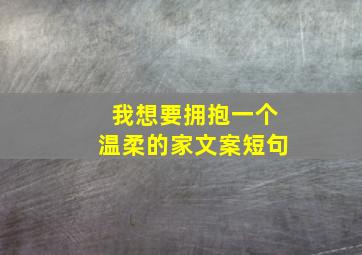 我想要拥抱一个温柔的家文案短句