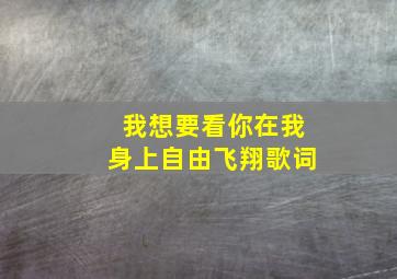 我想要看你在我身上自由飞翔歌词