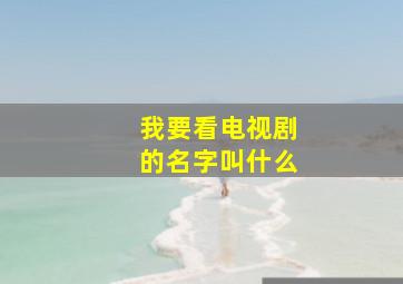 我要看电视剧的名字叫什么