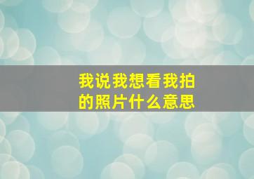 我说我想看我拍的照片什么意思