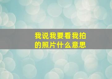 我说我要看我拍的照片什么意思