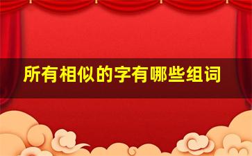 所有相似的字有哪些组词