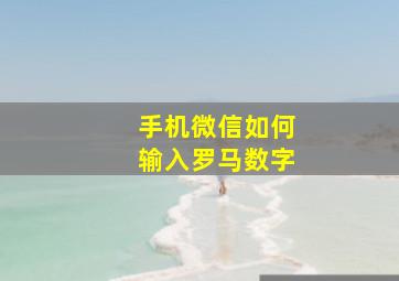 手机微信如何输入罗马数字