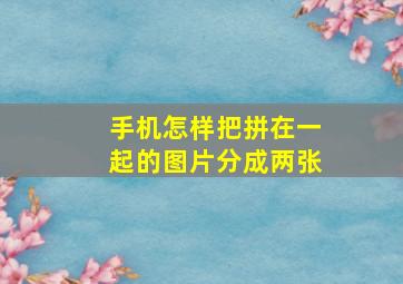 手机怎样把拼在一起的图片分成两张