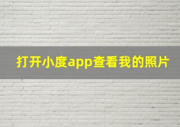 打开小度app查看我的照片