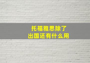 托福雅思除了出国还有什么用