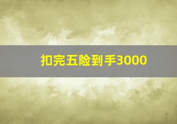 扣完五险到手3000