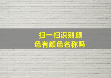 扫一扫识别颜色有颜色名称吗