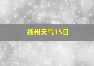 扬州天气15日