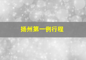 扬州第一例行程