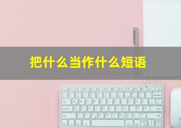 把什么当作什么短语