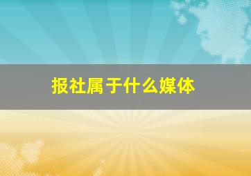 报社属于什么媒体