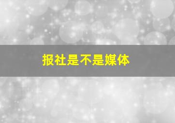 报社是不是媒体