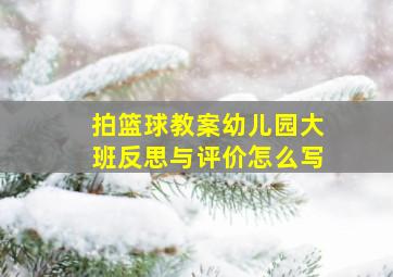 拍篮球教案幼儿园大班反思与评价怎么写