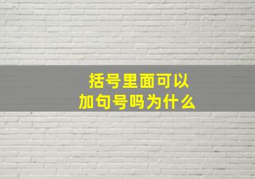 括号里面可以加句号吗为什么