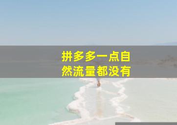 拼多多一点自然流量都没有