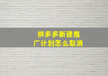 拼多多新建推广计划怎么取消