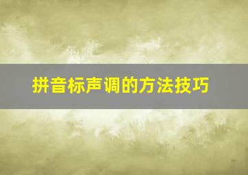 拼音标声调的方法技巧