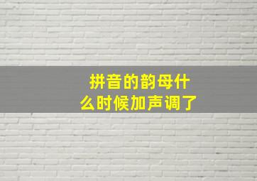 拼音的韵母什么时候加声调了