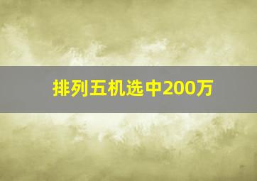 排列五机选中200万