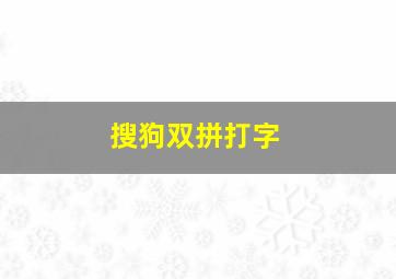 搜狗双拼打字