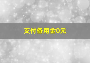 支付备用金0元