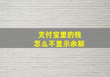 支付宝里的钱怎么不显示余额