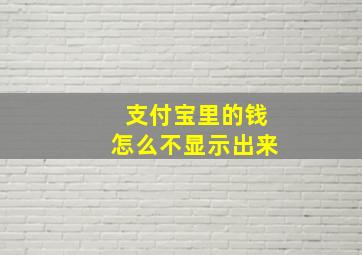 支付宝里的钱怎么不显示出来