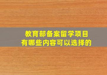 教育部备案留学项目有哪些内容可以选择的