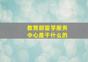 教育部留学服务中心是干什么的