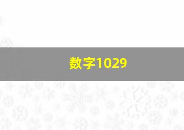 数字1029