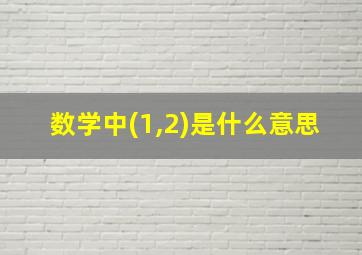 数学中(1,2)是什么意思