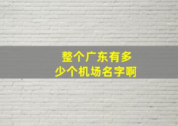 整个广东有多少个机场名字啊