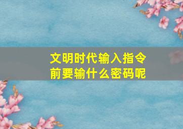 文明时代输入指令前要输什么密码呢