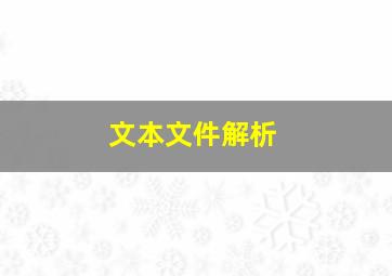 文本文件解析