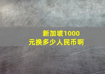 新加坡1000元换多少人民币啊