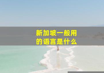 新加坡一般用的语言是什么