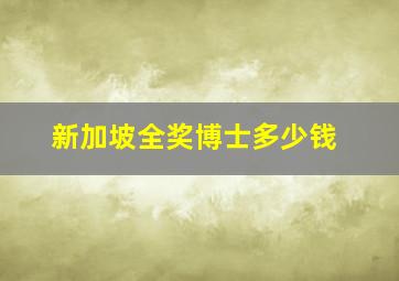 新加坡全奖博士多少钱