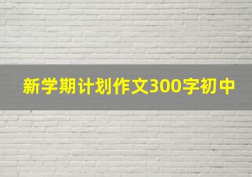 新学期计划作文300字初中