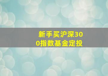 新手买沪深300指数基金定投