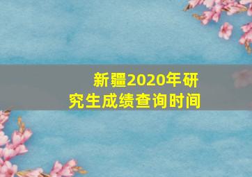 新疆2020年研究生成绩查询时间