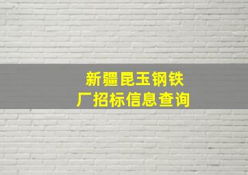 新疆昆玉钢铁厂招标信息查询