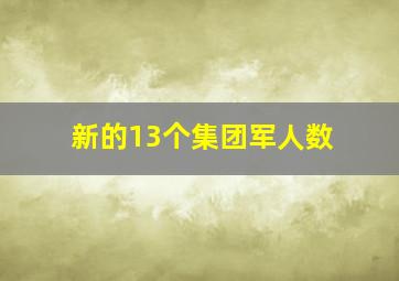 新的13个集团军人数