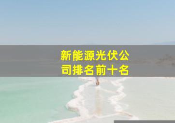 新能源光伏公司排名前十名