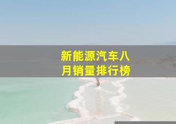 新能源汽车八月销量排行榜